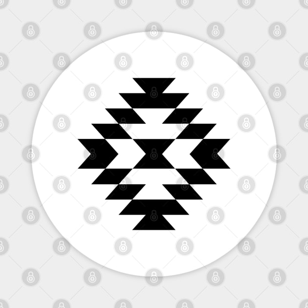 Aztec Stylized Symbol Black and White Magnet by NataliePaskell